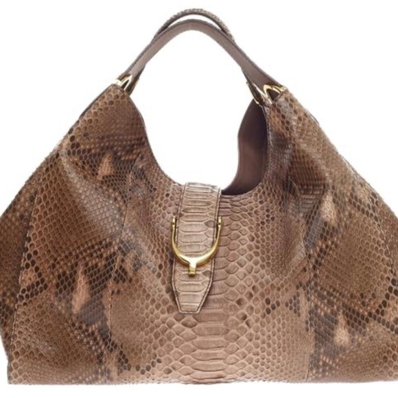 GUCCI Python Stirrup Large Tote - Picture 1 of 7